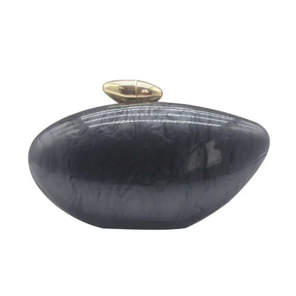 Shell Brand Pearl Brown Marble Acrylic Box Clutches Evening Bag Bridal Hand Bag