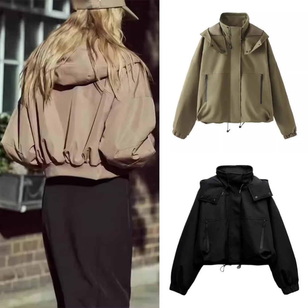 Women's Elegant Fashionable Classic Hooded Short Jacket Coat