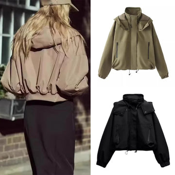 Women's Elegant Fashionable Classic Hooded Short Jacket Coat