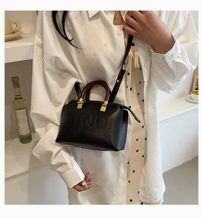 PU Leather Boston Bag Women's Shoulder Bag - Stylish Handbag for Work, Casual Purse