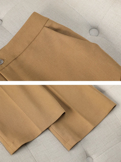 Formal Pant Suit 2 Piece Set Women Green Khaki Red Female Long Sleeve Business Work Wear Blazer
