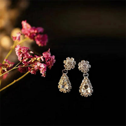 V-shaped Luxurious Necklace Inlaid Rhinestone Jewelry Sets for Women