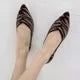 Women's leisure flat shoes pointed knitting elastic comfortable shoes