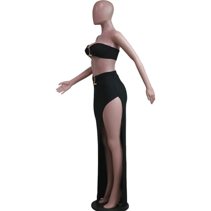 European and American women's casual fashion sexy irregular skirt suit beach dress Resort Wear