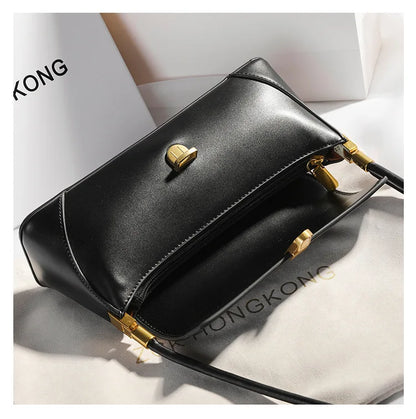 Armpit bag high-end solid color one-shoulder portable genuine leather bag