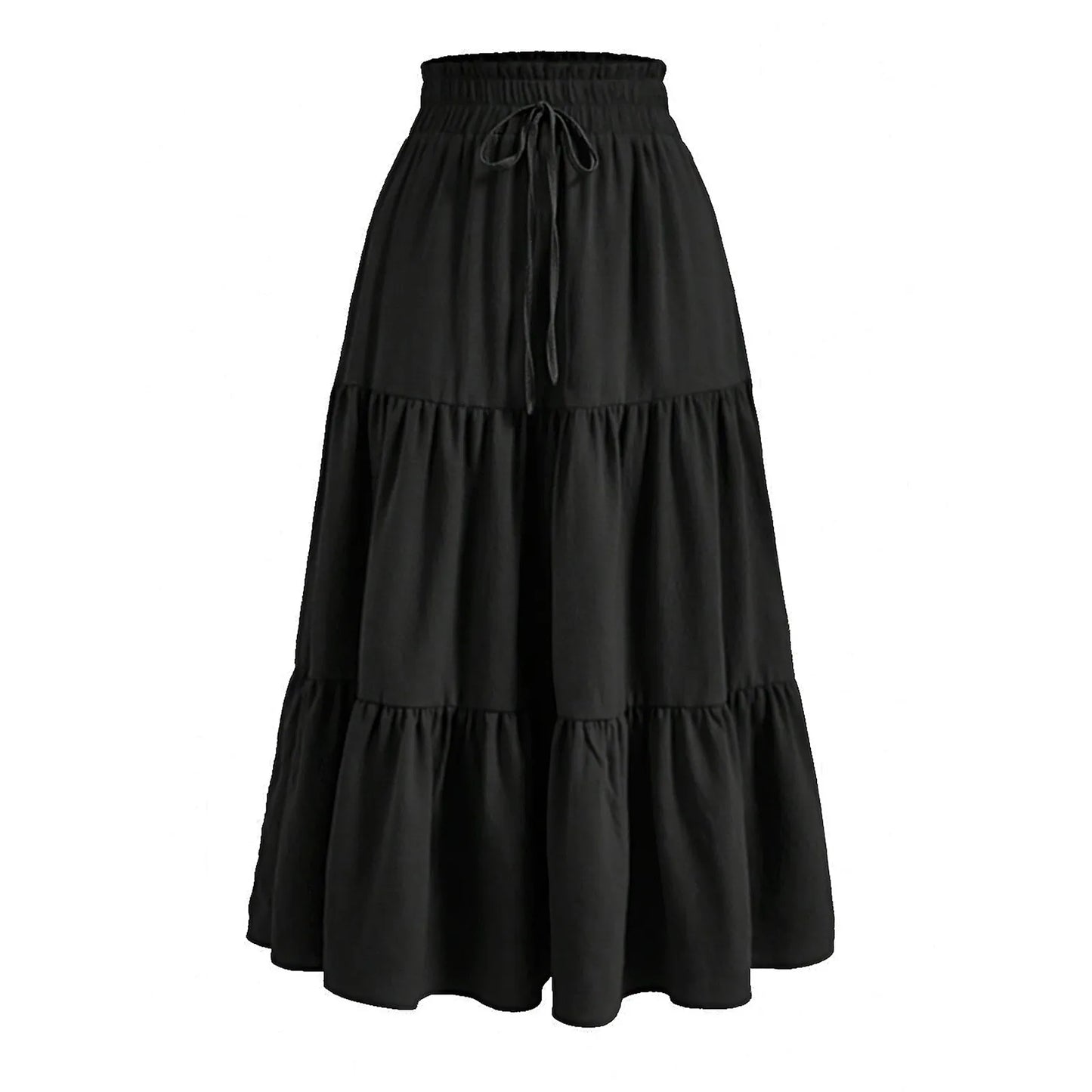 Women'S Boho Vintage Floral Print Maxi Skirt Elastic High Waist Pleated Flowy A Line Long Skirts