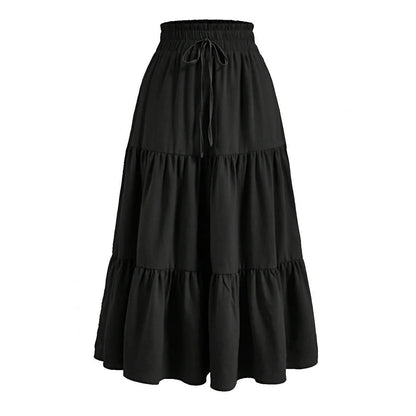 Women'S Boho Vintage Floral Print Maxi Skirt Elastic High Waist Pleated Flowy A Line Long Skirts